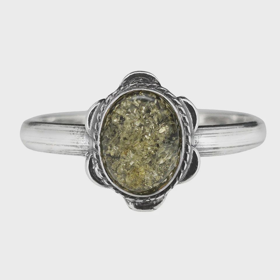 AM0289 - Green Amber Ring