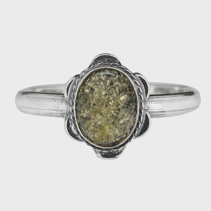 AM0289 - Green Amber Ring