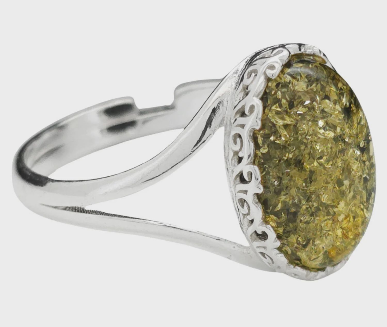 AM0244 - Green Amber Ring
