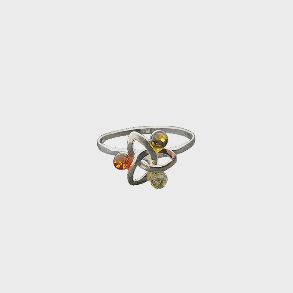 AM0273 - Multicolor Amber Ring