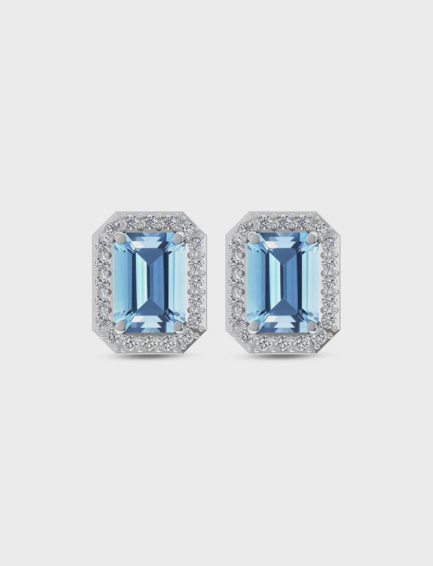 SA0153-Blue Topaz Earrings