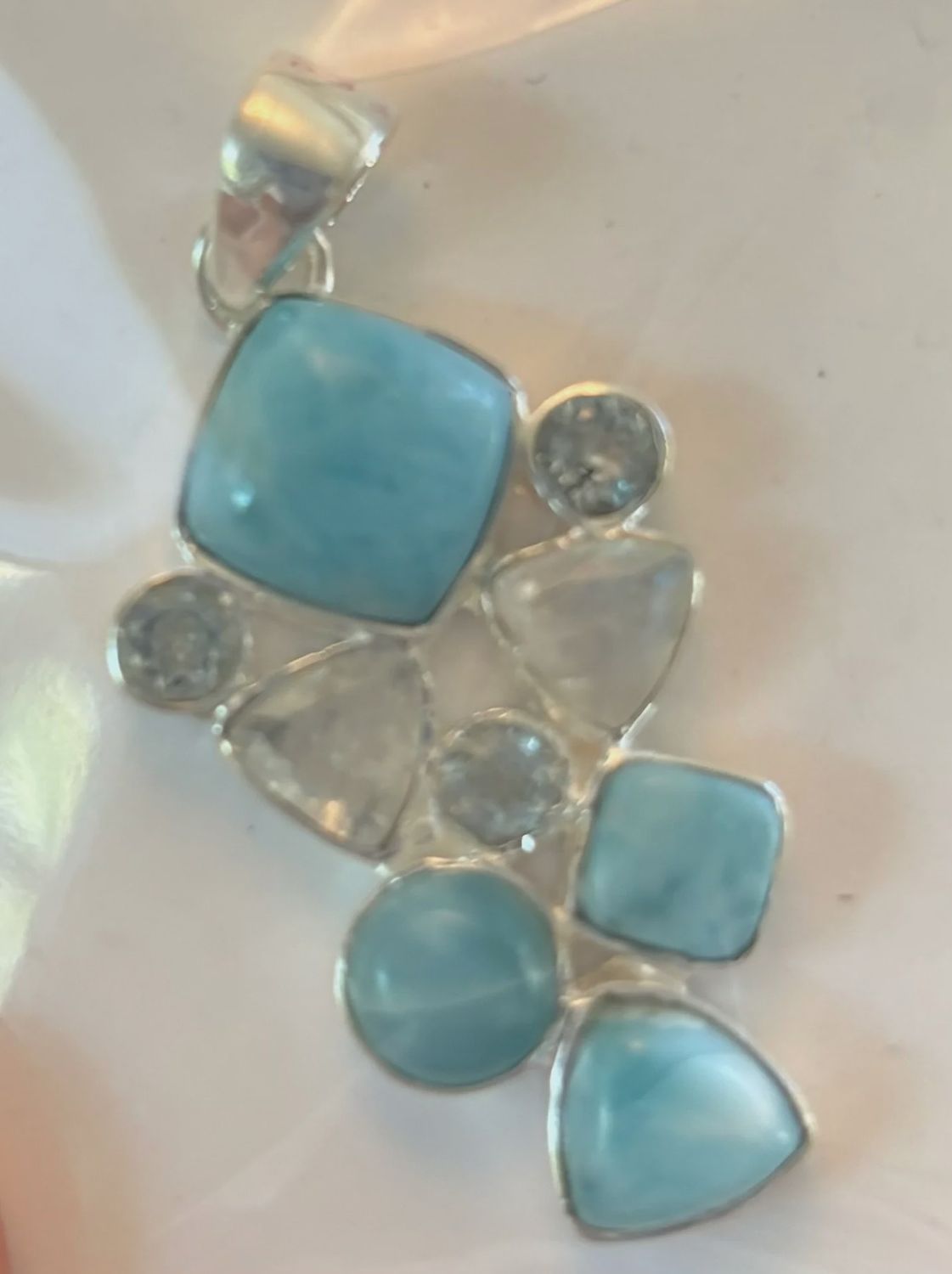 SS0407 - Larimar with Moonstone : PEND