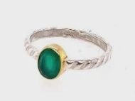 SS0107-MAY BIRTHSTONE : Green Onyx Ring