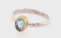 SS0105-MARCH BIRTHSTONE : Blue Topaz Ring
