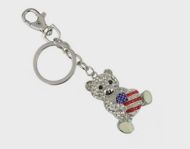 TS0072-Keychain : USA Flag Bear