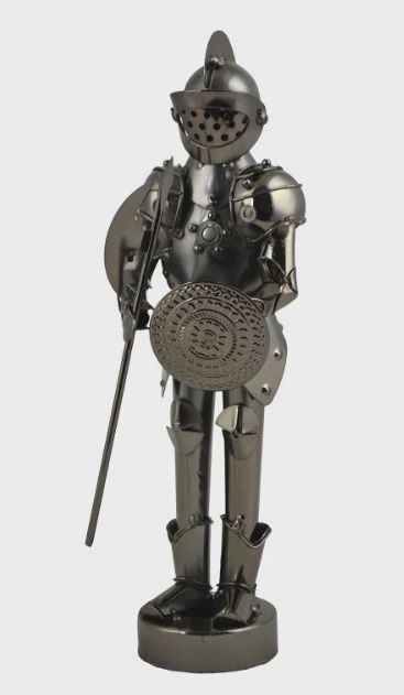 TS0050-Metal Knight Statue : 11" H