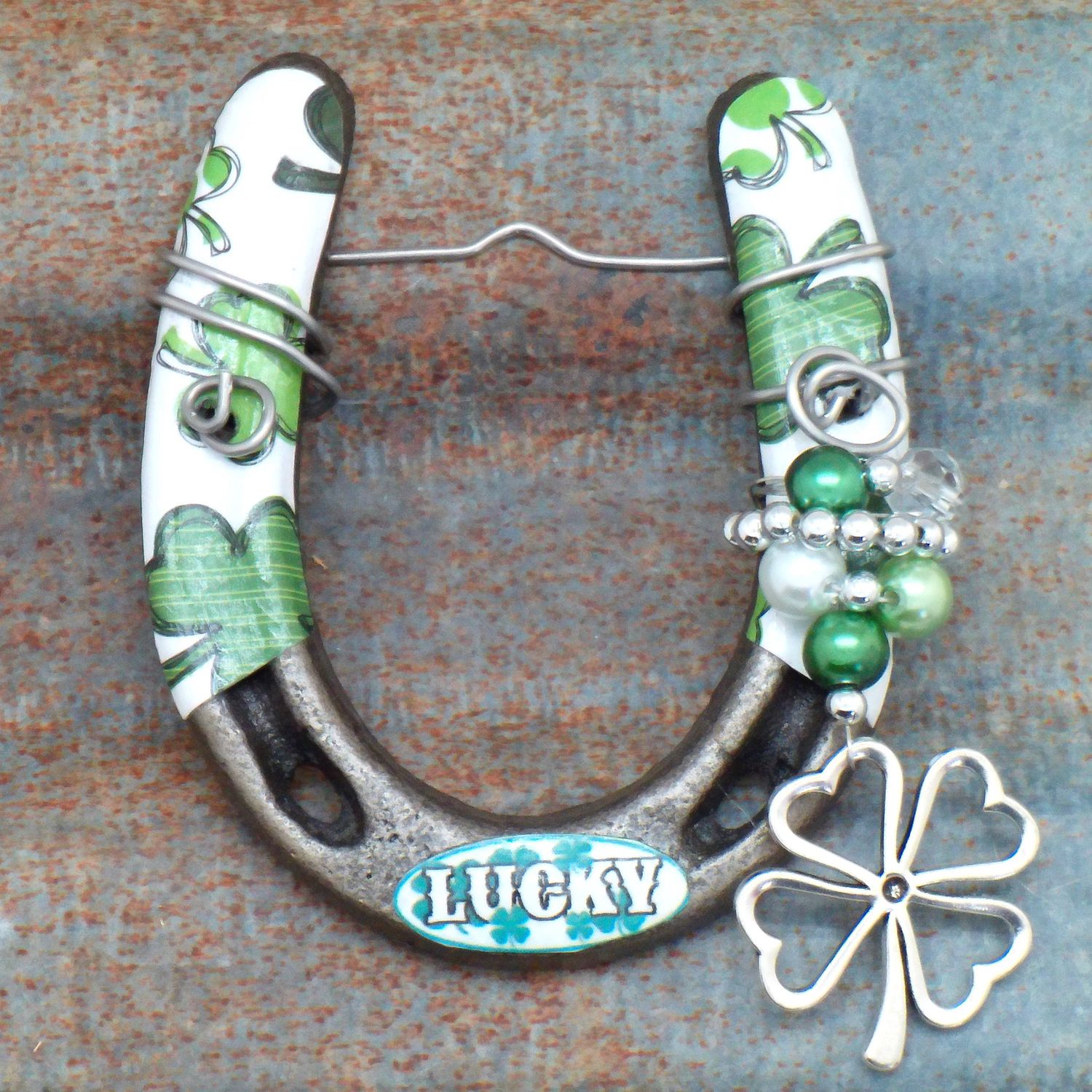 LH0016 - Little Lucky Western Horseshoe- Shamrock