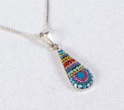 DM0482 - Long Teardrop Pendant : Multicolor