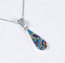 DM0483 - Long Teardrop Pendant : Purple