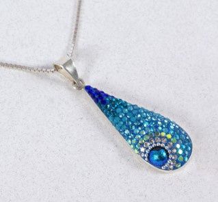 DM0486 - Long Teardrop Pendant : Blue