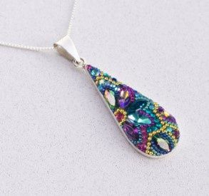 DM0488 - Long Teardrop Pendant : Purple