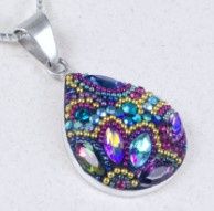 DM0496 - Wide Teardrop Pendant : Purple