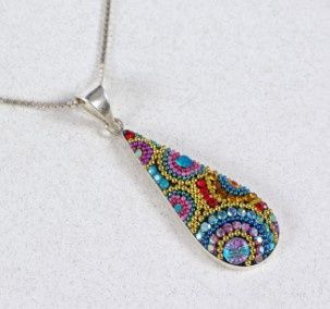 DM0487 - Long Teardrop Pendant : Multicolor