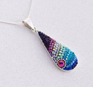 DM0485 - Long Teardrop Pendant : Multicolor
