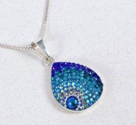DM0494 - Wide Teardrop Pendant : Blue