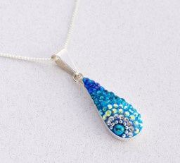 DM0481 - Long Teardrop Pendant : Blue