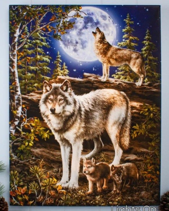 GD0157 - LED Canvas : ANIMALS Wolf