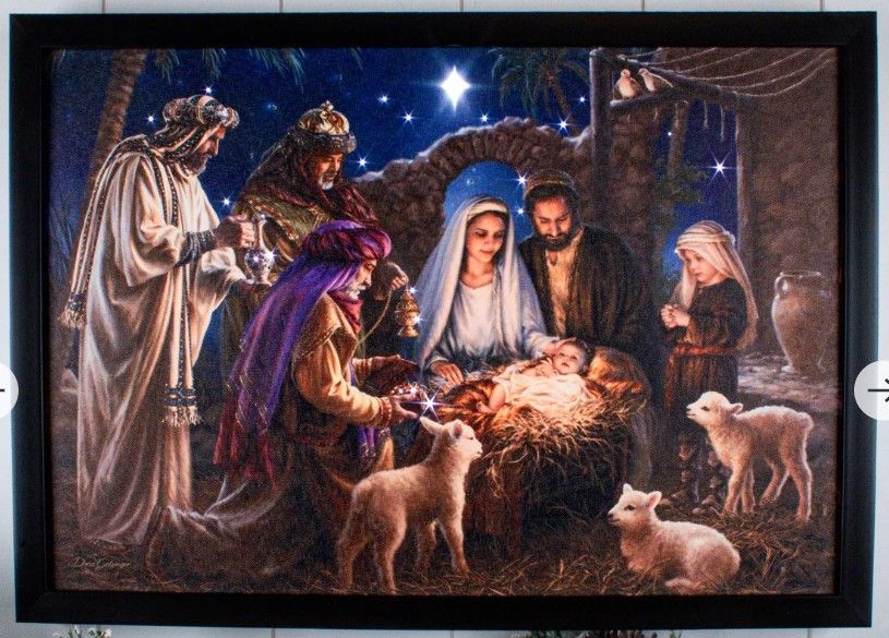 GD0169 - LED Framed Fiber Optic : The Nativity