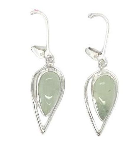 SS0410-Designer Earrings : Prehnite