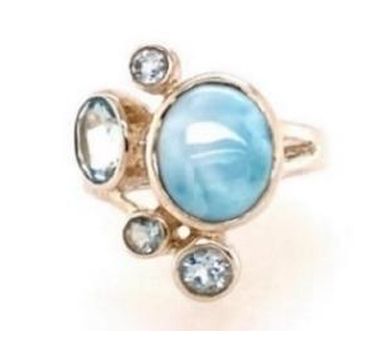 SS0412-Designer Ring : Larimar