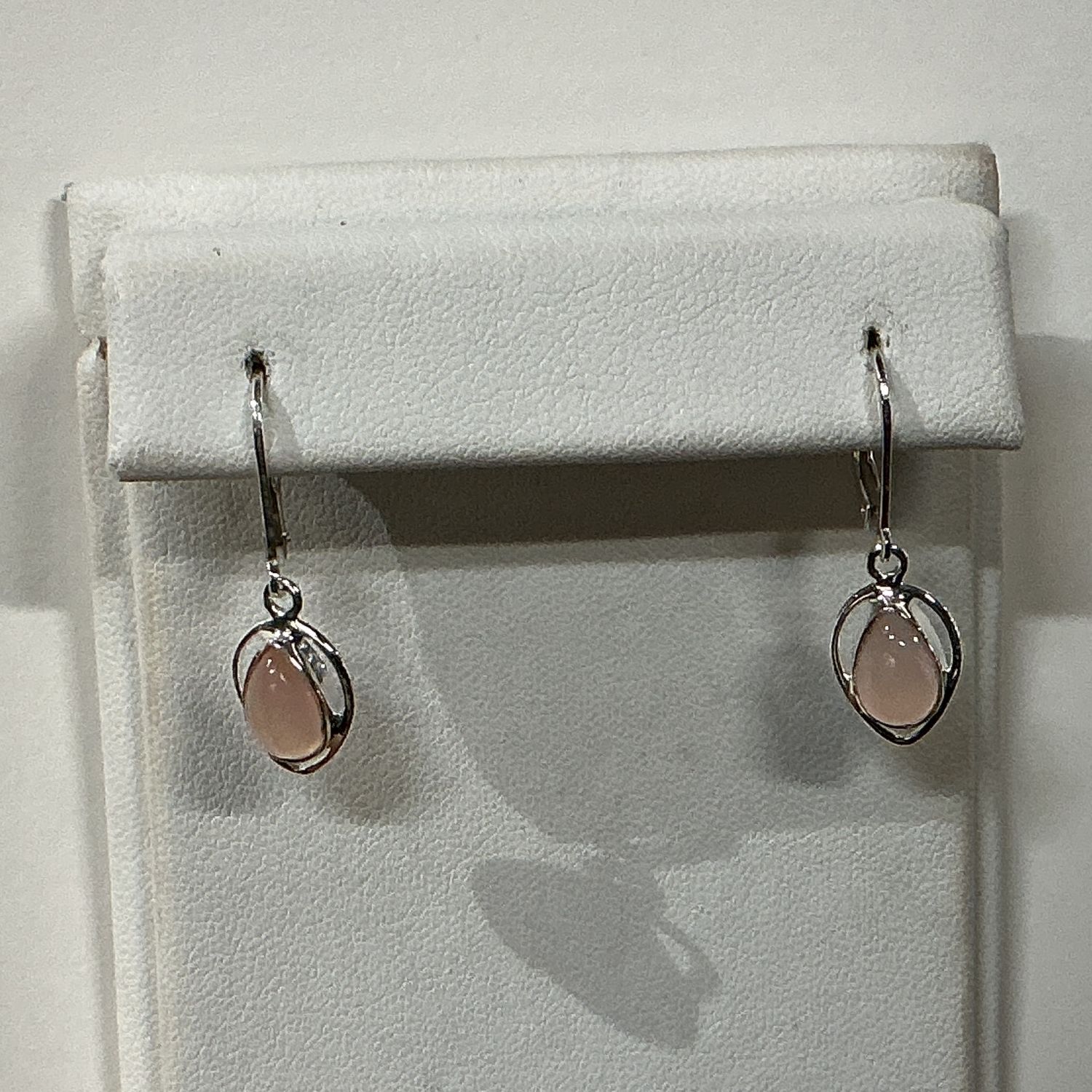 SS0414-Designer Earrings : Pink Chalcedony