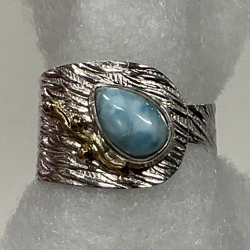 SS0415-Designer Ring : Larimar