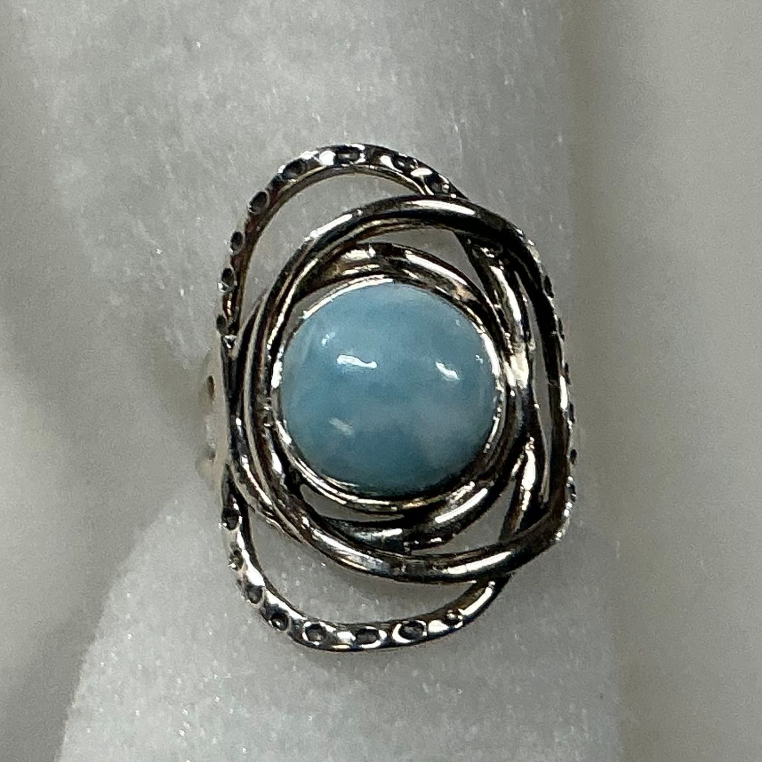 SS0416-Designer Ring : Larimar