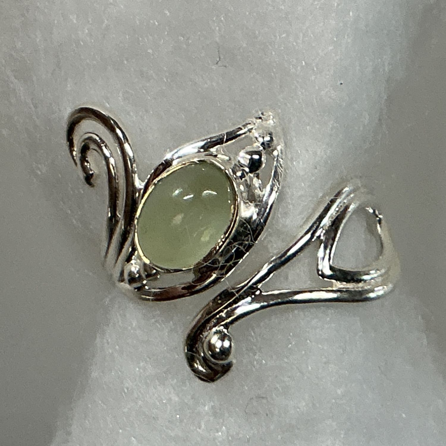SS0420-Designer Ring : Prehnite