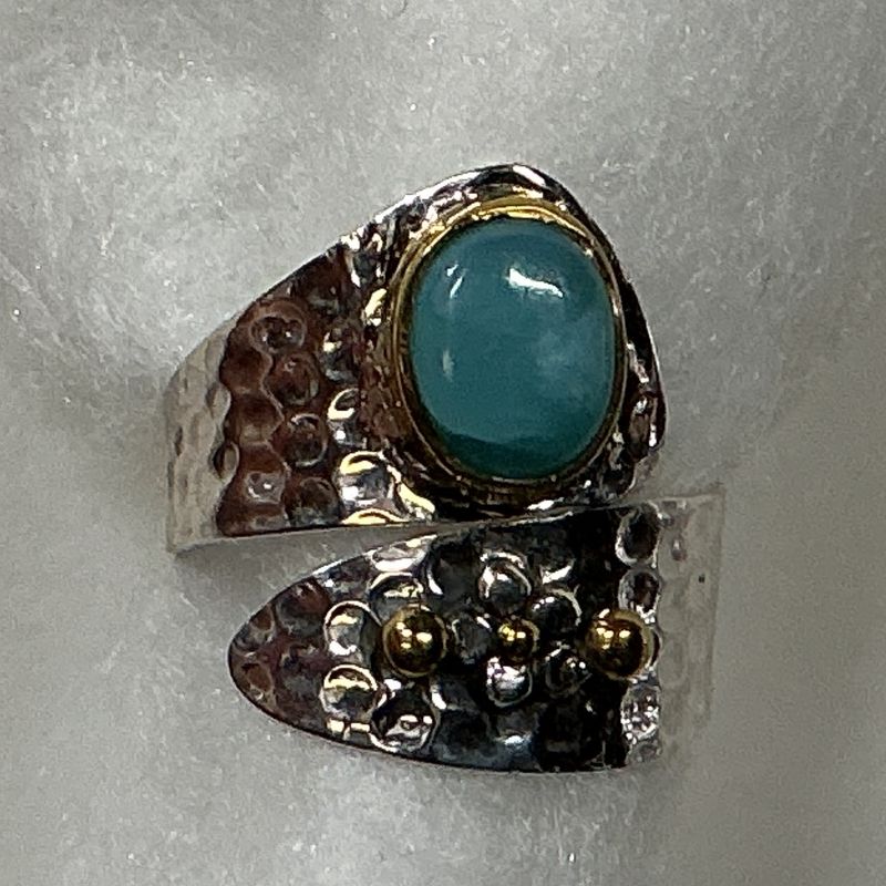 SS0423-Designer Ring : Larimar