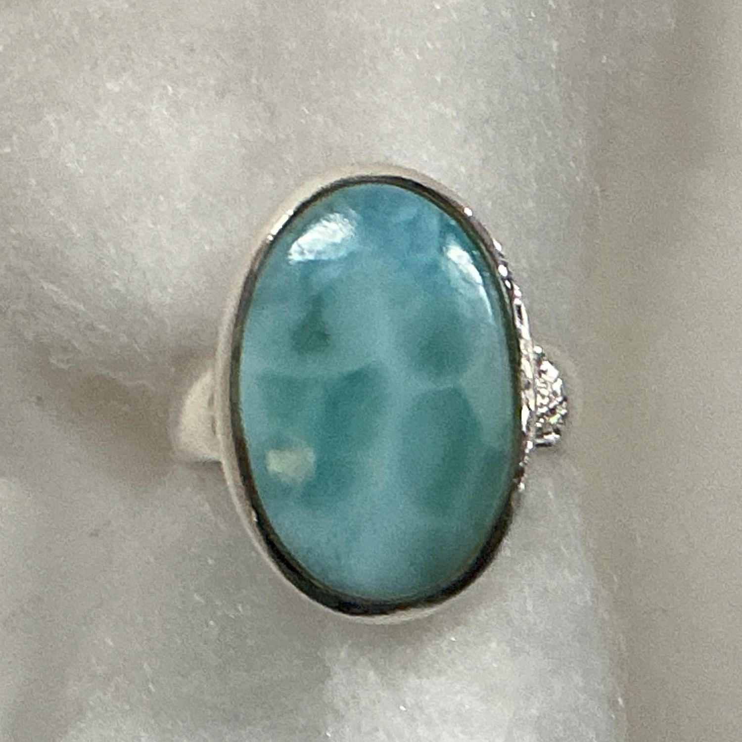 SS0430-Designer Ring : Larimar