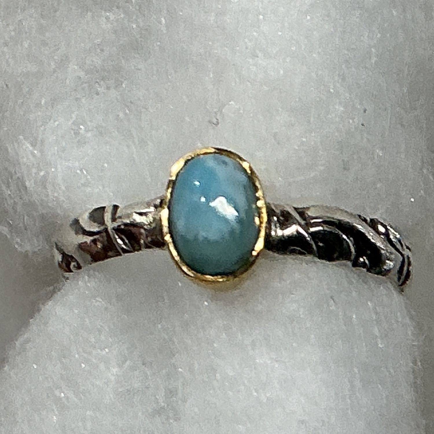 SS0429-Designer Ring : Larimar