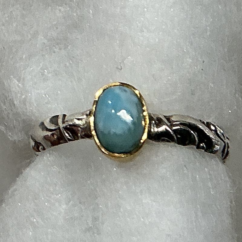 SS0429-Designer Ring : Larimar