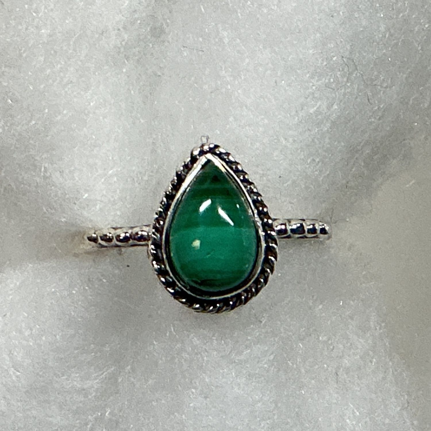 SS0441-Designer Ring : Malachite