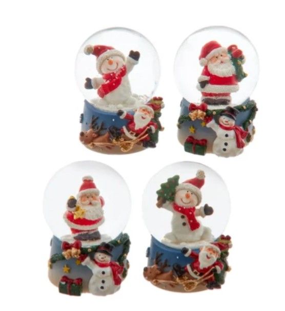 KA0011-Mini Waterglobe : Santa/Snowman