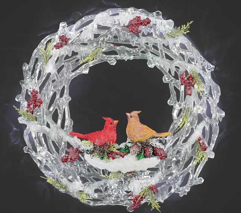 RO1452-Lantern : Cardinal Wreath