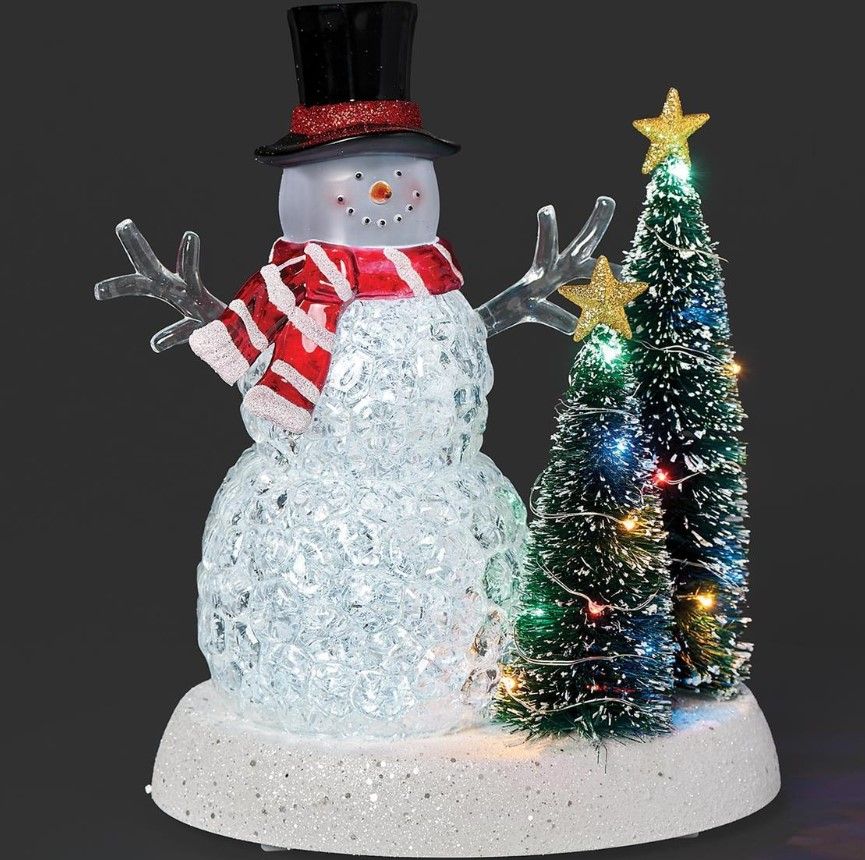 RO1456-Lantern : Snowman with Trees