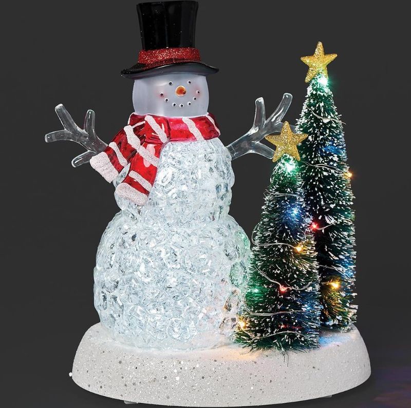 RO1456-Lantern : Snowman with Trees
