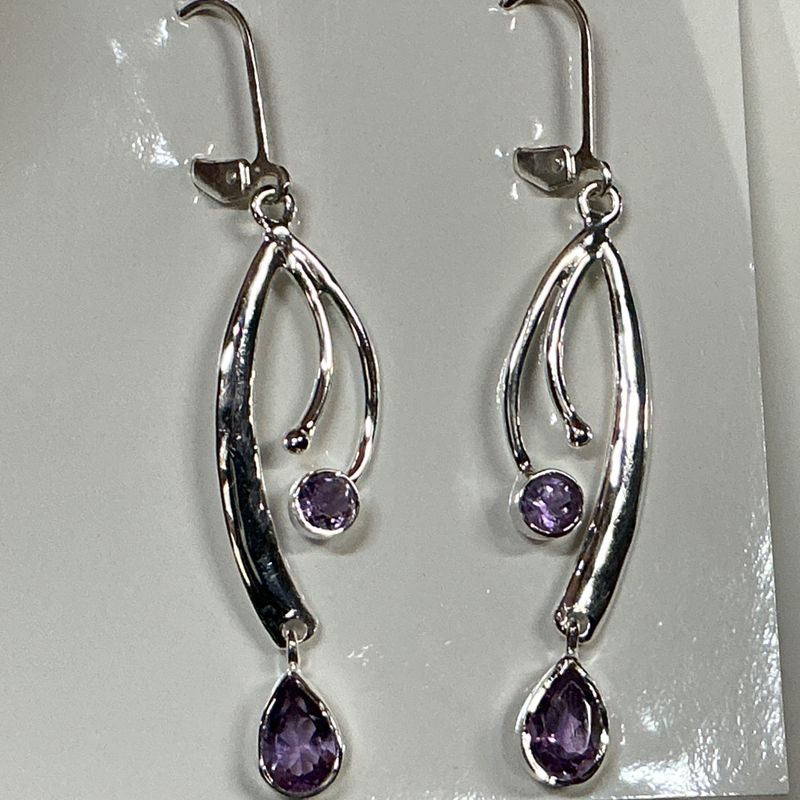 SS0463-Designer Earrings : Amethyst