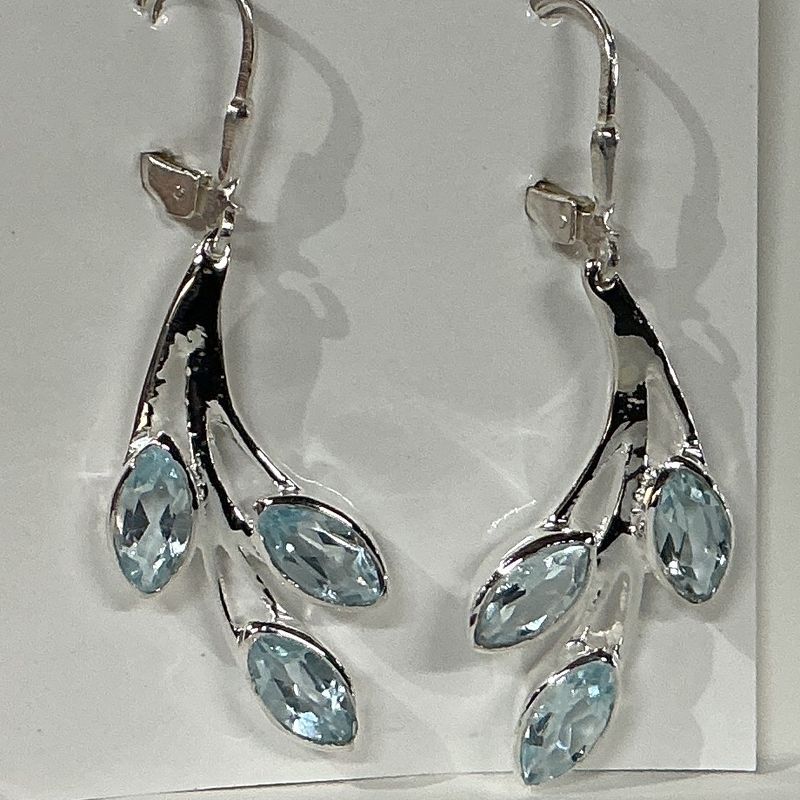 SS0467-Designer Earrings : Blue Topaz