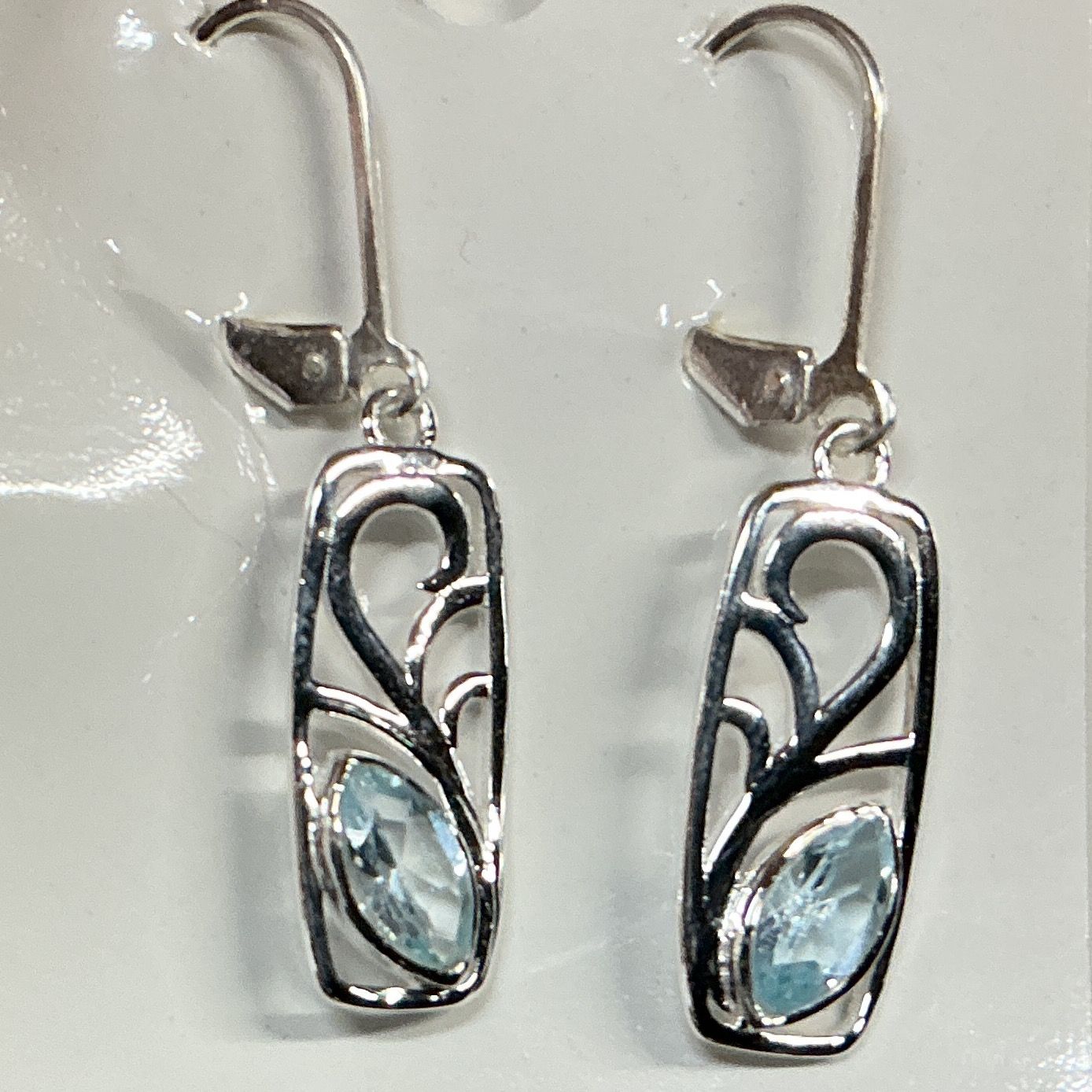 SS0477-Designer Earrings : Blue Topaz