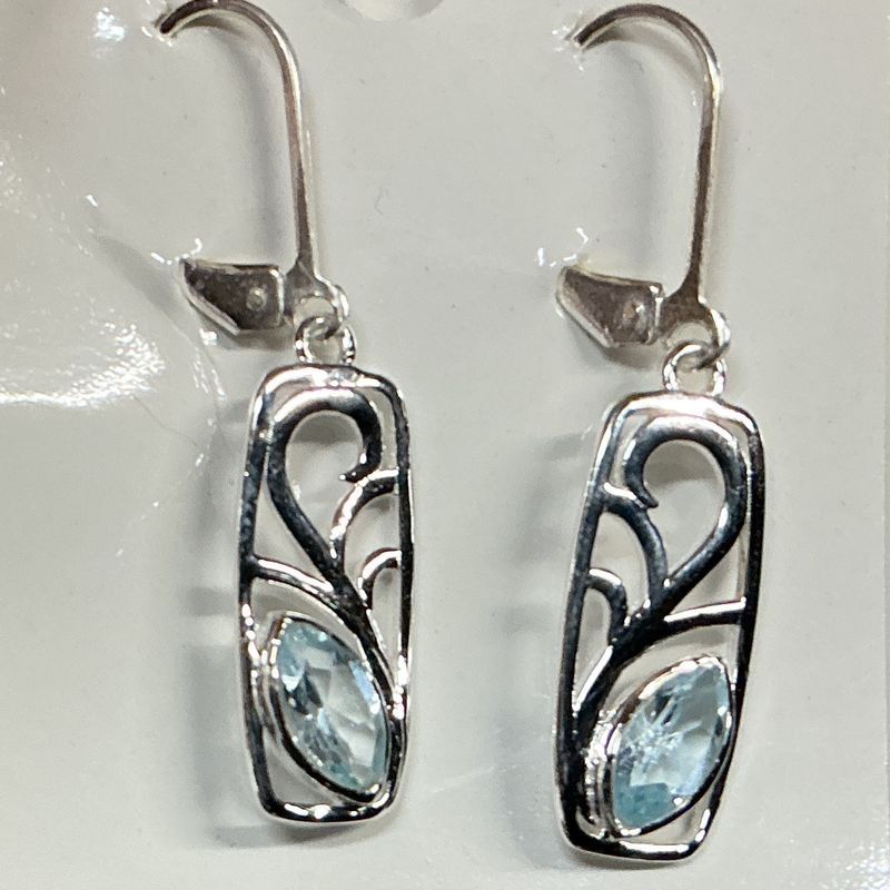 SS0477-Designer Earrings : Blue Topaz