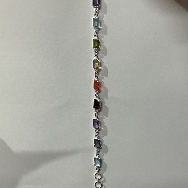 SS0522-Designer Bracelet : Multistones Rectangular