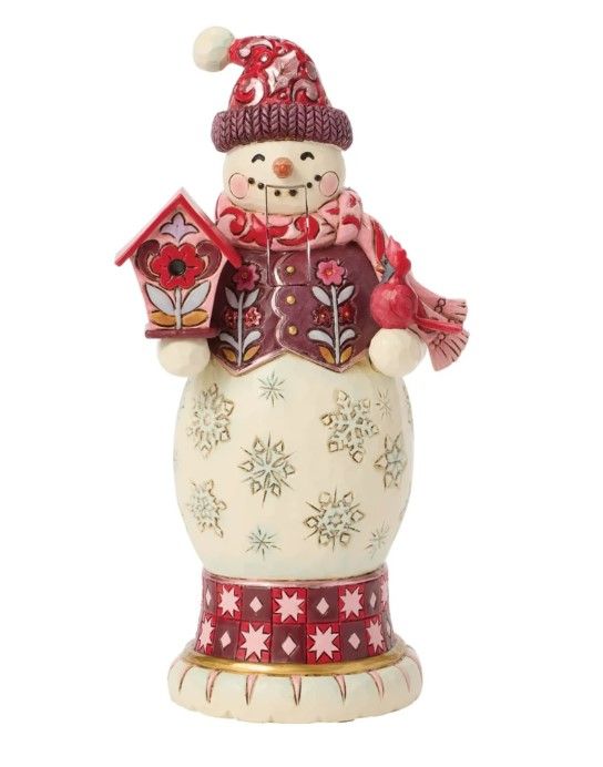 EP8922-JS : Snowman Nutcracker Red and Pink