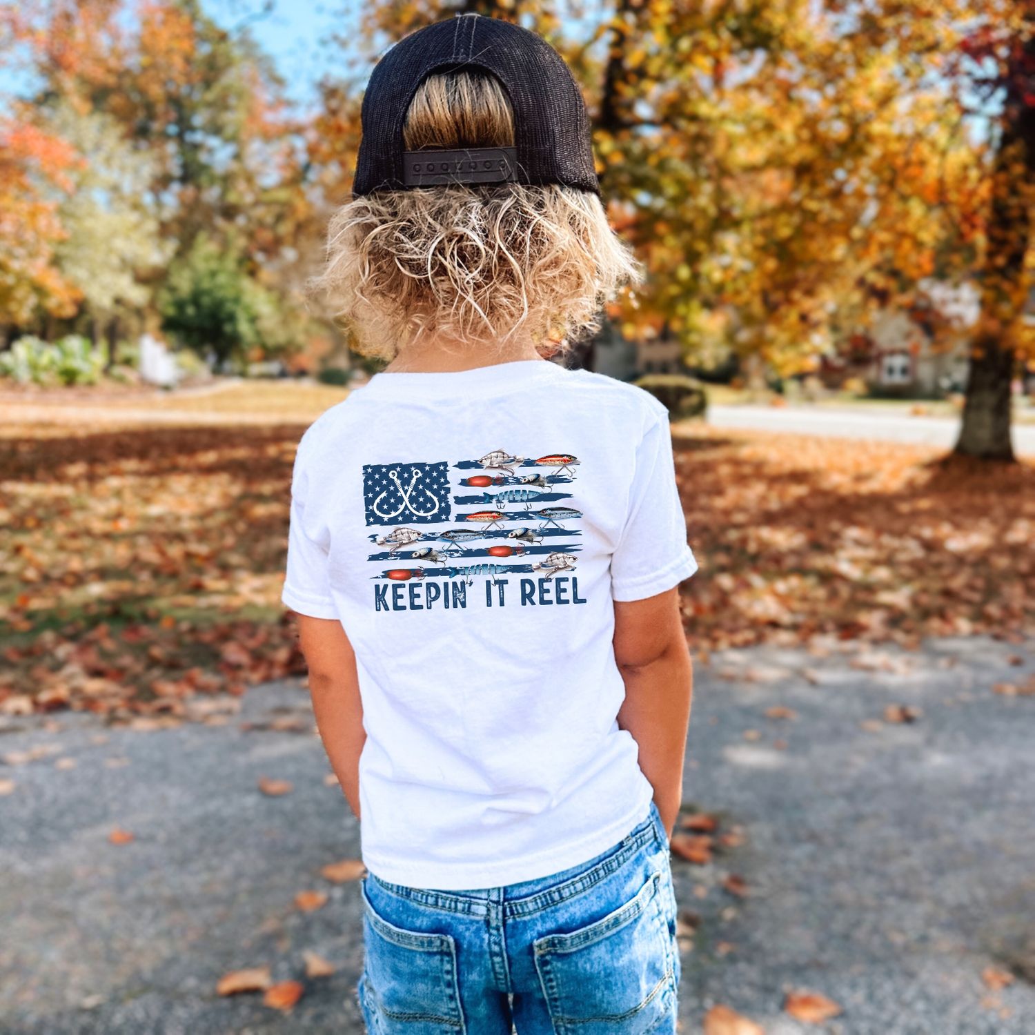 Keepin' It Reel Kid's Fishing Tee, Color: White, Size: 4T