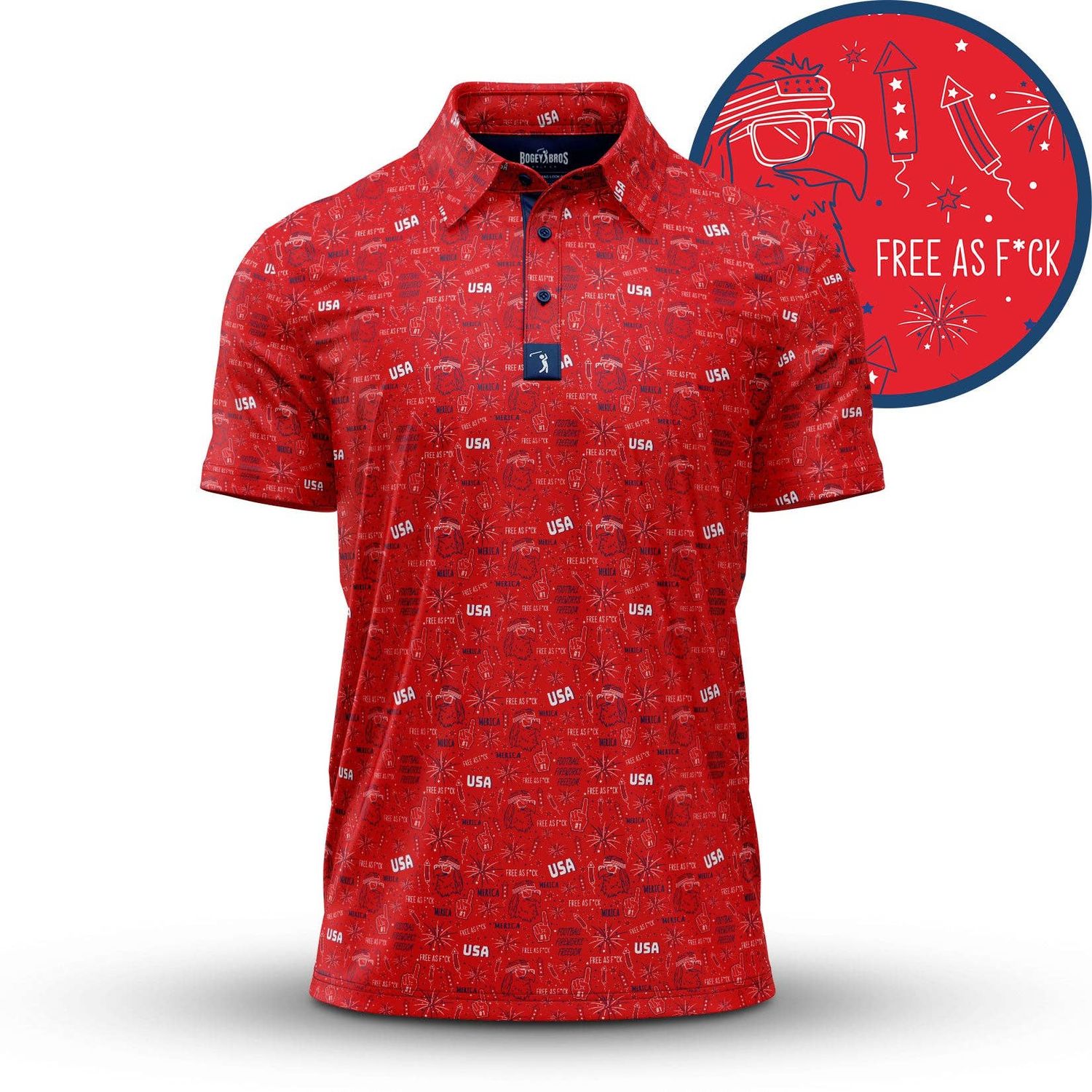 'Merica - Red - Polo, Size: M