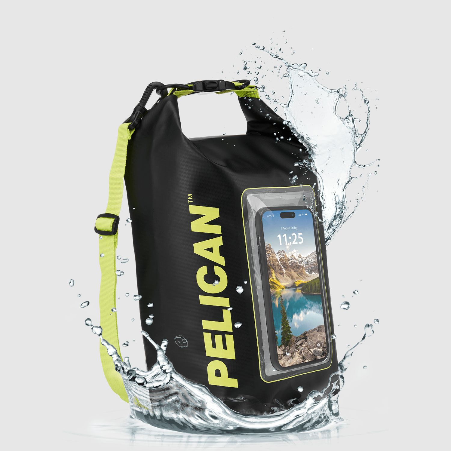 Pelican Marine Waterproof 5L Dry Bag (Black/ Hi Vis Yellow)