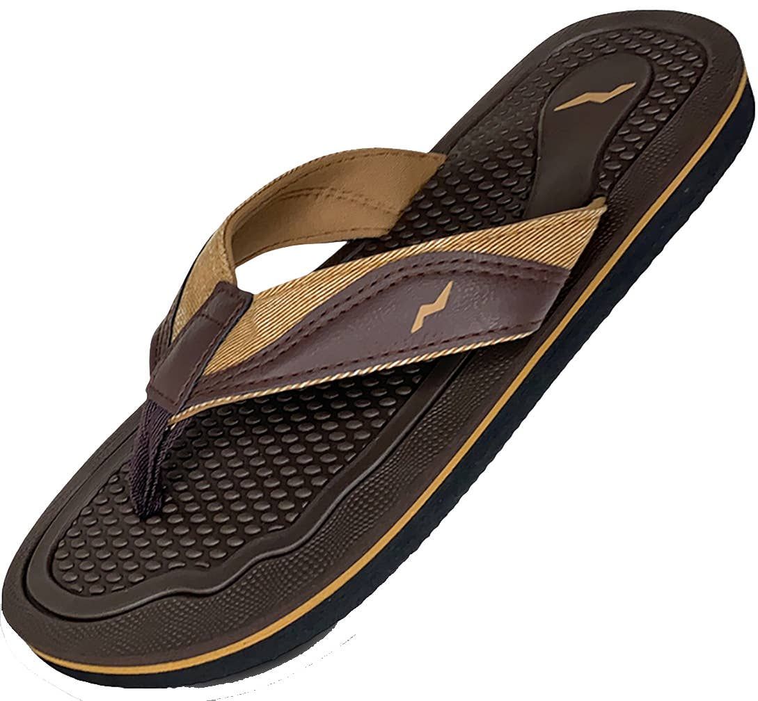 Norty Mens Flip Flop Sandal 42455 Brown