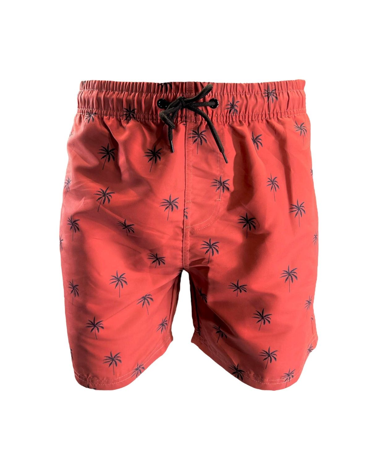 Men's Swim Short-MP185_Tiny Palms on Bric Red, Size: L
