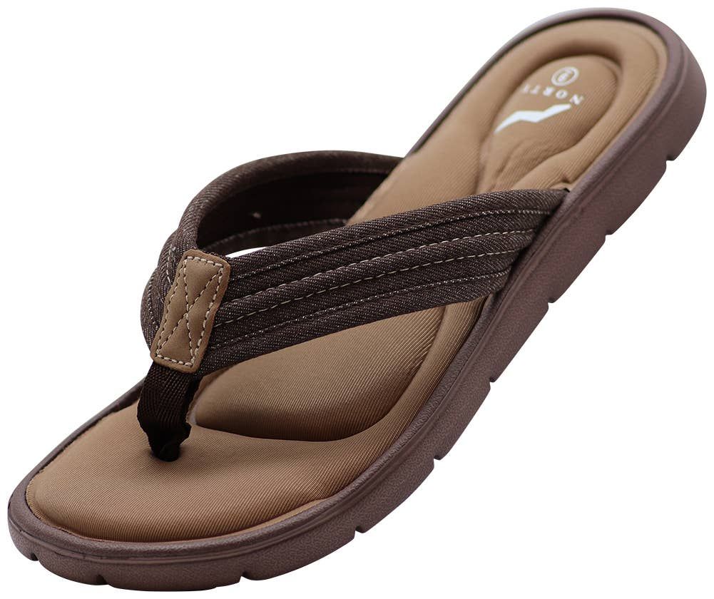 Norty Mens Memory Foam Footbed Comfort Casual Sandal Slip On, Size: 10
