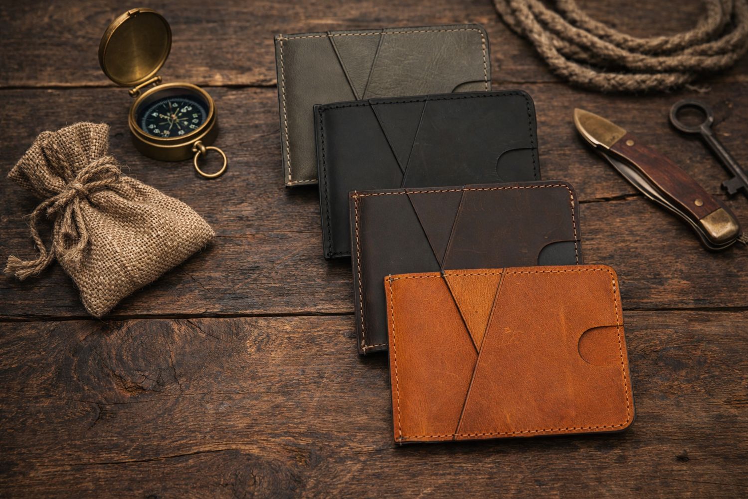 Leather Money Clip Wallet for Men, Bill Clip, Slim Wallet